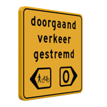 Omleidingsbord doorgaand verkeer gestremd - reflecterend