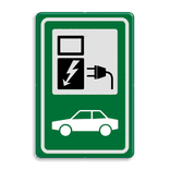 Verkeersbord BW101_SP19 - auto laadpunt - RAL6024