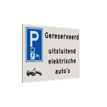Bord parkeerplaats uitsluitend elektrische auto's - reflecterend
