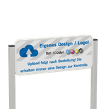 Firmenschild mit Aluminium Pfosten, mit eigenem Design - reflektierend