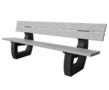 Banc public bicolore avec dossier en plastique recyclé - Govaplast - modèle Bonn