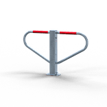 Anti parkeerbeugel neerklapbaar staal verzinkt met cilinderslot - bodemmontage