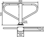 Anti parkeerbeugel neerklapbaar staal verzinkt met cilinderslot - bodemmontage
