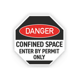 Bord danger confined space, permit only - reflecterend