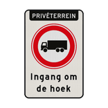 Verkeersbord RVV C07 vrachtverkeer, ingang om de hoek - reflecterend