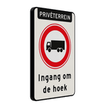Verkeersbord RVV C07 vrachtverkeer, ingang om de hoek - reflecterend
