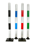 TS-KICKFLEX-ZW poteau flexible à ressort en plastique Ø60x1000mm noir/blanc rétroréfléchissant - avec mécanisme à ressort