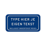 Tekstbord 2:1 met klassiek kader blauw/wit - reflecterend