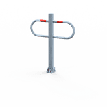 Barrière anti-stationnement de parking - blanc ou galvanisé - rabattable - serrure cylindrée