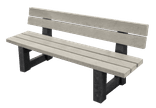 Parkbank kunststof type London met rugleuning - Beige / Zwart