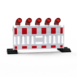 Absperrschrankengitter komplett mit Leuchtbaken und Fußplatten