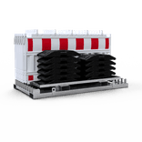 Absperrschrankengittern (10 Stück) Type NOX reflektierend rot/weiße - mit Fußplatten, Lager- und Transporttraverse