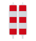 Kunststoffbake Typ 60 geblockt, doppelseitig, rot/weiß reflektierend