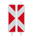 Kunststoffbake Typ 60 pfeilförmig, doppelseitig, rot/weiß reflektierend