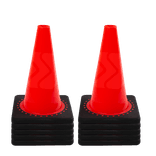 Verkeerspion 300mm oranje met verzwaarde voet - set 10 stuks