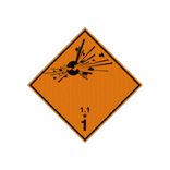 Pictogram ADR 1.1 gevaar voor massale explosie - reflecterend