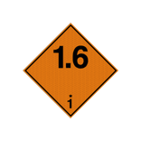 Pictogram ADR 1.6 uiterst weinig gevoelige voorwerpen, zonder gevaar voor massale explosie - reflecterend