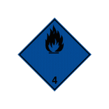 Pictogram ADR 4.3 - In contact met water komen ontvlambare gassen vrij - reflecterend