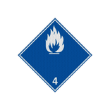 Pictogram ADR 4.3b - In contact met water komen ontvlambare gassen vrij - reflecterend