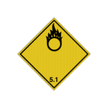 Pictogram ADR 5.1 - Oxyderende stoffen - reflecterend