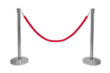 Poteaux de guidage chromés avec cordon rouge – set de 2