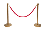 Poteaux de guidage finition laiton avec cordon rouge – set de 2