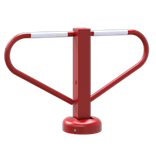 Barrière anti-stationnement de parking Crash Proof - rouge - rabattble - serrure cylindrée