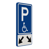 Verkeersbord RVV E06-OB504 Parkeren mindervaliden 2 vakken