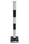 TS-KICKFLEX-ZW poteau flexible à ressort en plastique Ø60x1000mm noir/blanc rétroréfléchissant - avec mécanisme à ressort