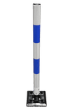 TS-KICKFLEX-BW poteau flexible à ressort en plastique Ø60x1000mm bleu/blanc rétroréfléchissant - avec mécanisme à ressort