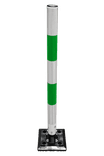 TS-KICKFLEX-GW poteau flexible à ressort en plastique Ø60x1000mm vert/blanc rétroréfléchissant - avec mécanisme à ressort