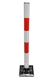 TS-KICKFLEX-RW poteau flexible à ressort en plastique Ø60x1000mm rouge/blanc rétroréfléchissant - avec mécanisme à ressort
