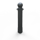 Trottoirpaal staal Ø140x1400mm met aluminium bolkop en kettingogen, antracietgrijs DB703