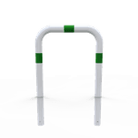 Beschermbeugel staal wit/groen Ø76x750x1150mm met grondanker