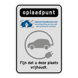 Parkeerbord voor Oplaadpunt met logo en eigen tekst