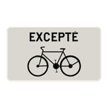 Panneau G2000 - M2 - Excepté vélos