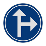 Panneau d'obligation G2000 D3b - Obligation de suivre une des directions indiquées par les flèches