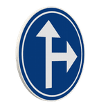 Panneau d'obligation G2000 D3b - Obligation de suivre une des directions indiquées par les flèches