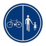 Panneau d'obligation G2000 D9a - Partie de la voie publique réservée à la circulation des piétons, des bicyclettes et des cyclomoteurs à deux roues classe A