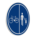 Panneau d'obligation G2000 D9a - Partie de la voie publique réservée à la circulation des piétons, des bicyclettes et des cyclomoteurs à deux roues classe A