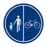 Panneau d'obligation G2000 D9b - Partie de la voie publique réservée à la circulation des piétons, des bicyclettes et des cyclomoteurs à deux roues classe A