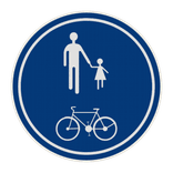 Panneau d'obligation G2000 D10 - Partie de la voie publique réservée aux piétons et cyclistes