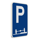 Panneau G2000 - E9f - Stationnement obligatoire en partie sur l'accotement ou sur le trottoir