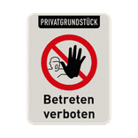 Schild Privatgrundstück, Betreten verboten - reflektierend