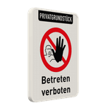 Schild Privatgrundstück, Betreten verboten - reflektierend