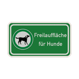 Hinweisschild - Freilauffläche für Hunde