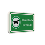 Hinweisschild - Freilauffläche für Hunde