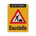 Schild Achtung Baustelle Schild - reflektierend