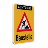 Schild Achtung Baustelle Schild - reflektierend