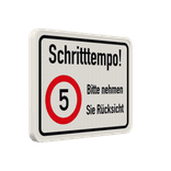 Verkehrsschild Schritttempo, Bitte nehmen Sie Rücksicht - reflektierend